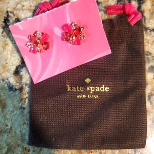 Kate Spade cluster earrings pink stones